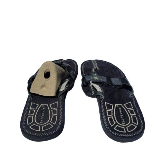 Terrasoles Flip Flop/Thongs/ Sandals Men's  Size 12 Black post toe - Picture 6 of 9